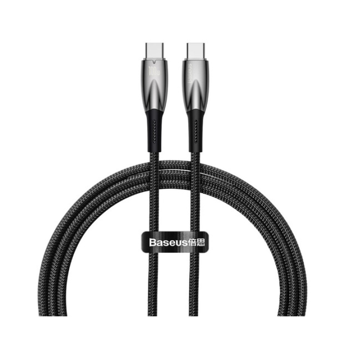 Baseus Glimmer Series Type-C To Type-C 100W Hızlı Şarj Kablosu 1M. - Siyah