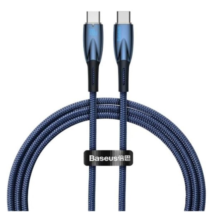 Baseus Glimmer Series 100W 1Mt PD Type-C Şarj Kablosu - Mavi