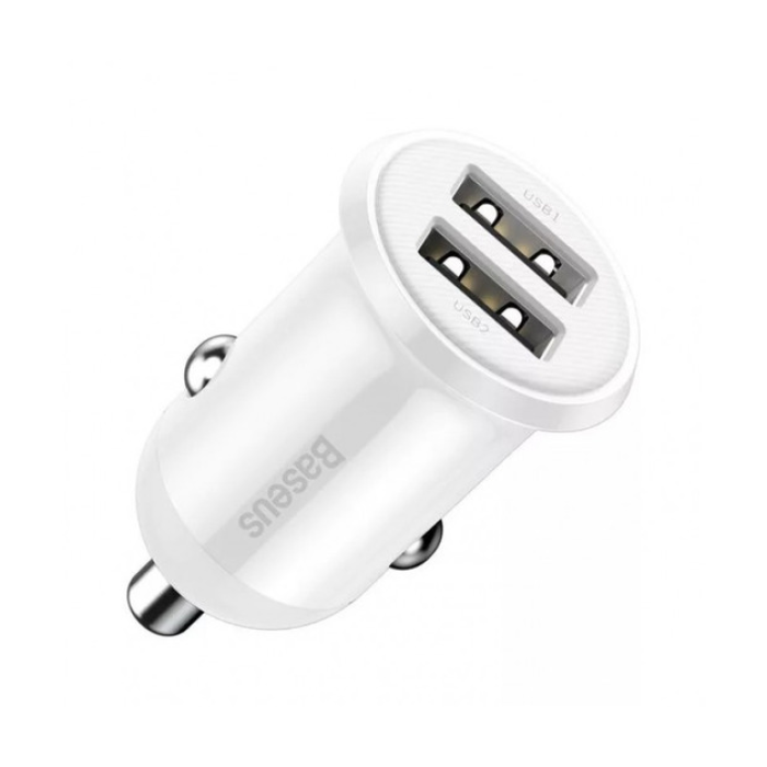 Baseus Grain Pro Araç Şarjı (2*USB 4.8A ) - Beyaz