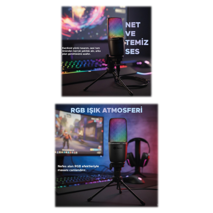 Dexim SME3 USB Kablolu RGB Mikrofon - DMK003