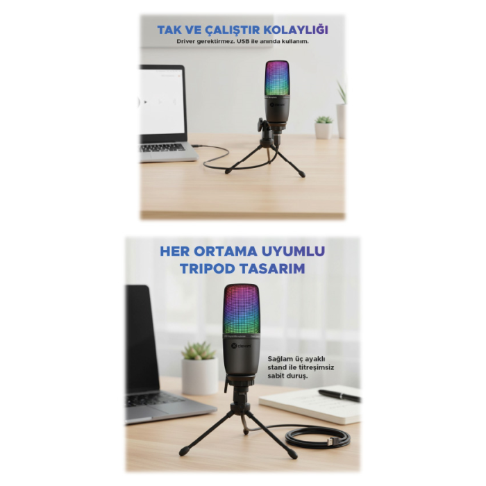 Dexim SME3 USB Kablolu RGB Mikrofon - DMK003