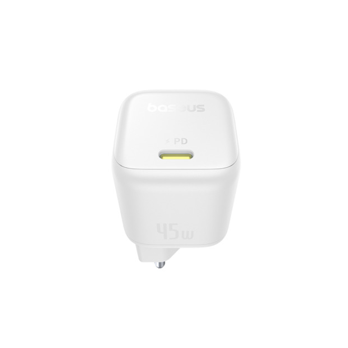 Baseus Picogo Serisi Gan Type-C 45W Hızlı Şarj Adaptörü-Beyaz