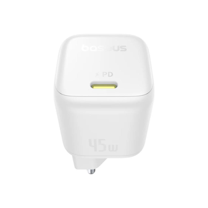 Baseus Picogo Serisi Gan Type-C 45W Hızlı Şarj Adaptörü-Beyaz
