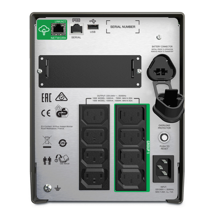 APC Smart-UPS 1000VA Tower 230V 8X IEC C13 Outlets Smartconnect Port+Smartslot AVR