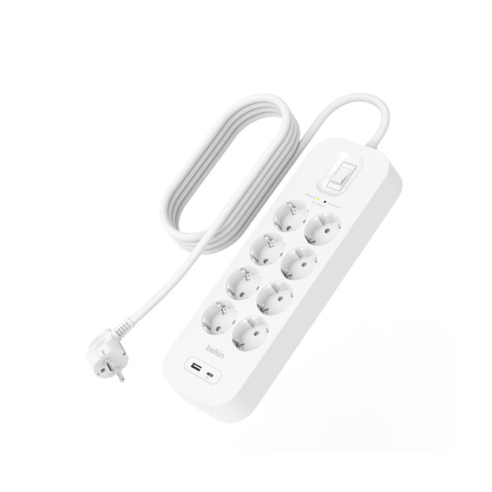 Belkin USB-C-USB-A 8X Akım Koruyucu Priz 2M