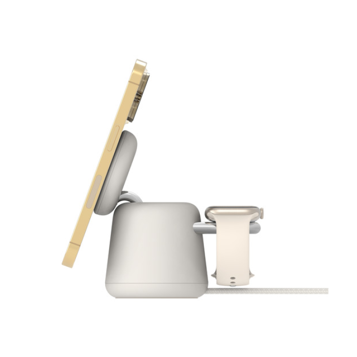 Belkin WIZ020 Boostcharge Pro Kablosuz 2Si 1 Arada Magsafe 15W Şarj Istasyonu - Krem