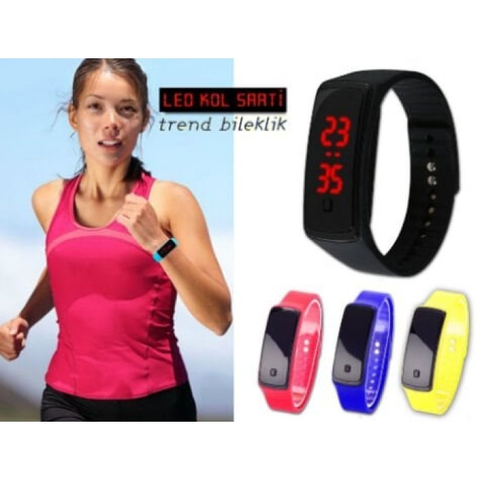 Siyah Ekranlı Led Kol Saati (Sarı) - Lisinya