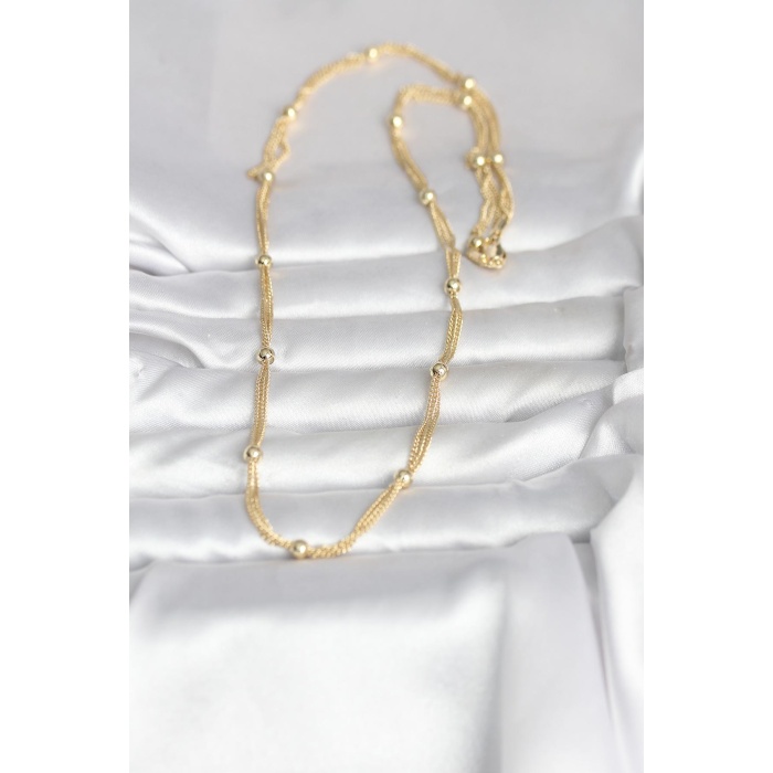 CM 14K Gold Renk Topçuk Model 60 cm Kadın Kolye - Lisinya