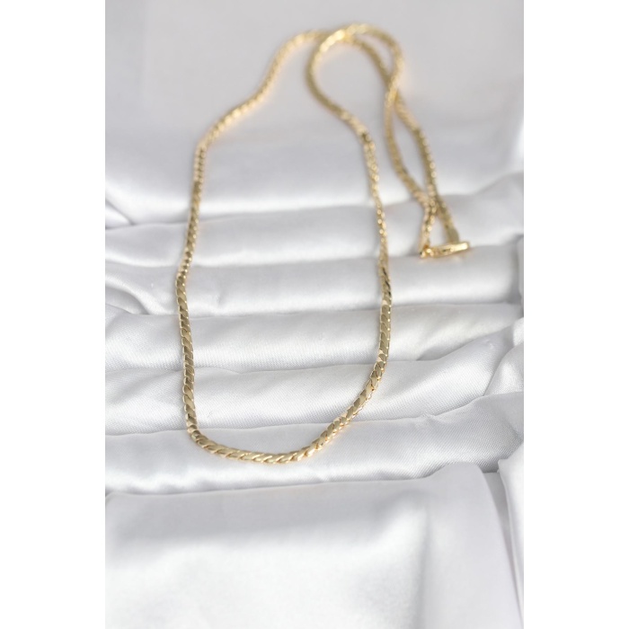 CM 14K Gold Renk Yassı Model 60 cm Kadın Kolye - Lisinya