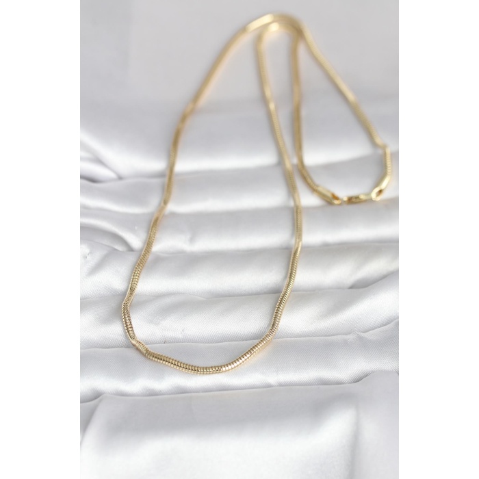 CM 14K Gold Renk Yılan Zincir Model 60 cm Kadın Kolye - Lisinya