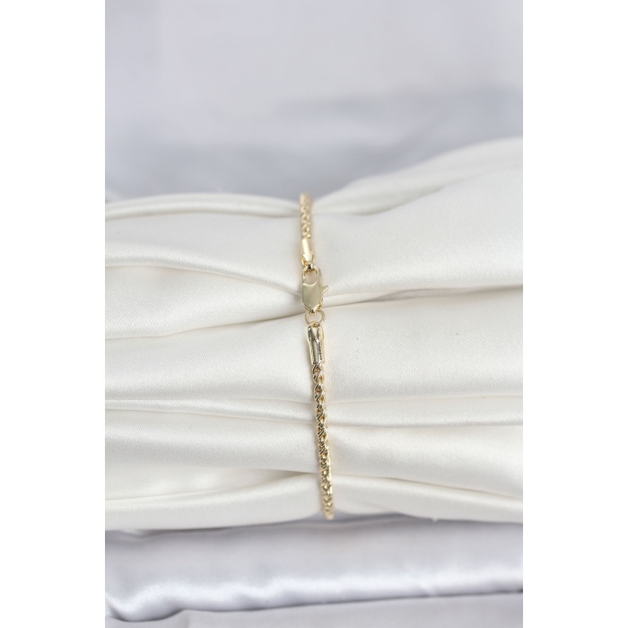 CM 14K Gold Renk Burgulu Zincir Model Kadın Bileklik - Lisinya