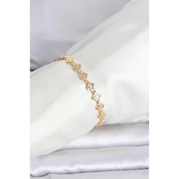 CM 14K Gold Renk Yonca Model Kadın Bileklik - Lisinya
