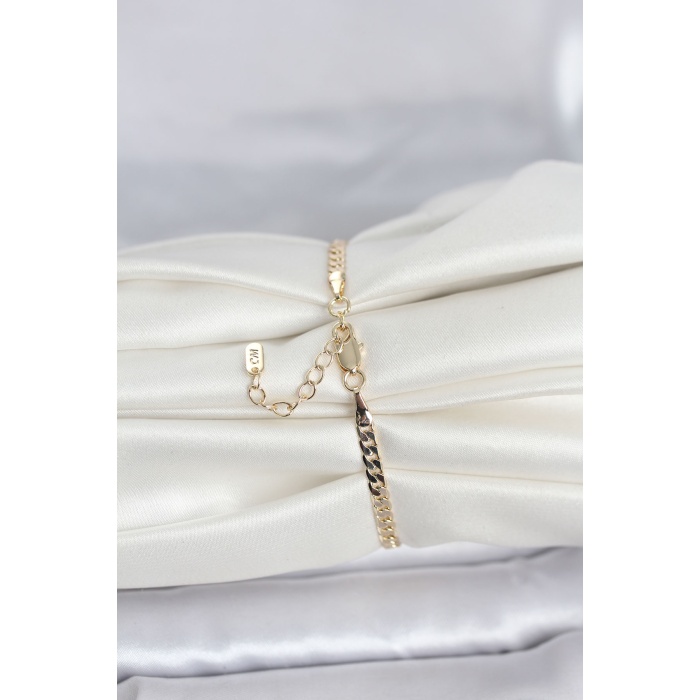 CM 14K Gold Renk Zincirli Model Kadın Bileklik - Lisinya