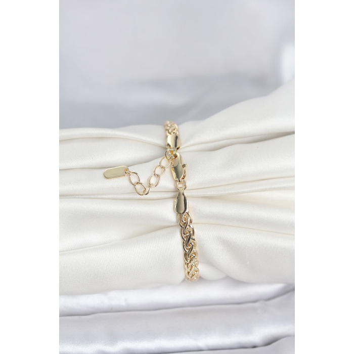 CM 14K Gold Renk Sarmal Zincir Model Kadın Bileklik - Lisinya