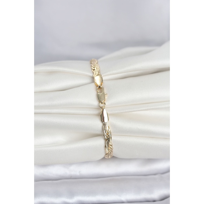 CM 14K Gold Renk Ezme Sarmal Zincir Model Kadın Bileklik - Lisinya