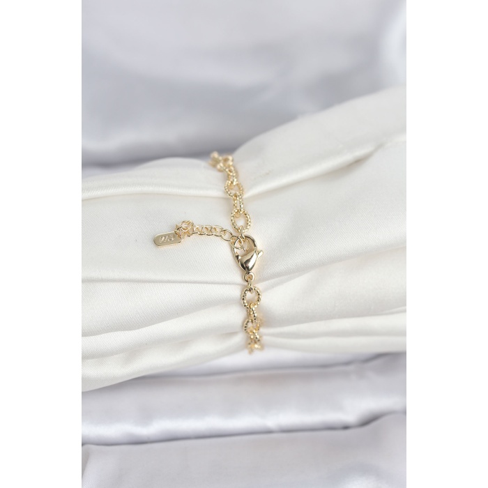 CM 14K Gold Renk Lazerli Halka Model Kadın Bileklik - Lisinya