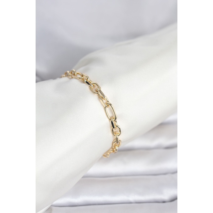 CM 14K Gold Renk Kalın Zincir Model Kadın Bileklik - Lisinya