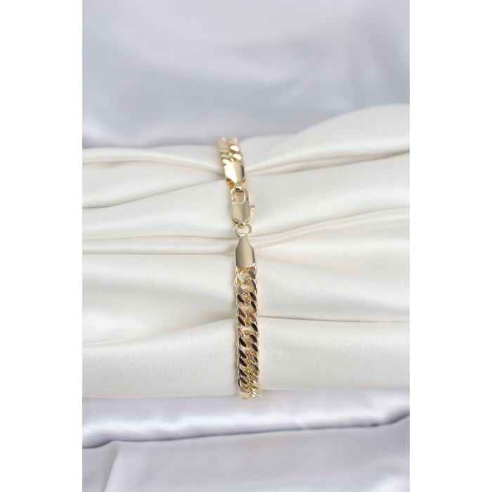 CM 14K Gold Renk Kalın Zincir Model Kadın Bileklik - Lisinya