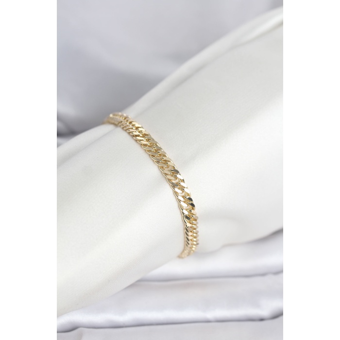 CM 14K Gold Renk Kalın Zincir Model Kadın Bileklik - Lisinya