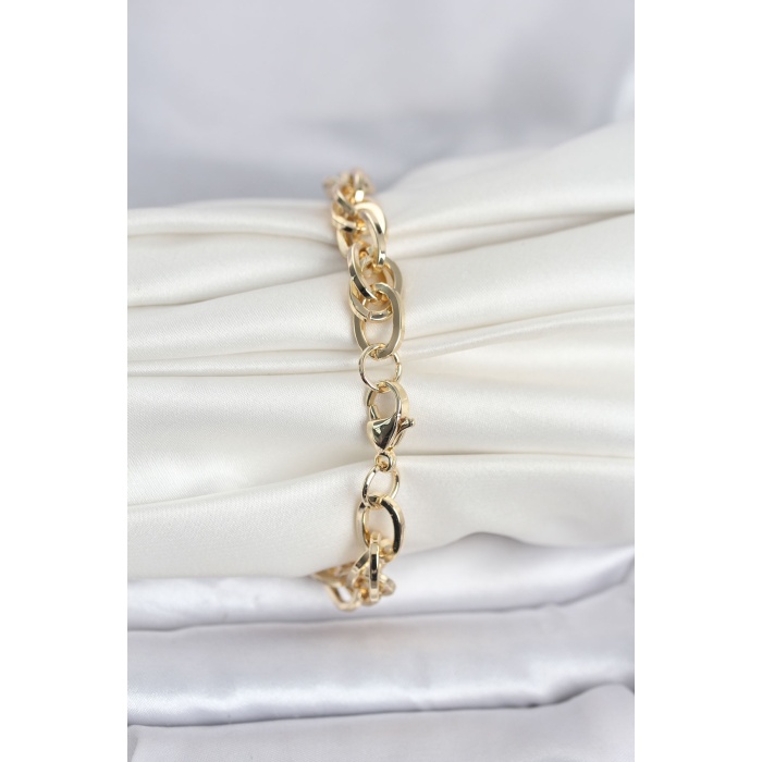 CM 14K Gold Renk Kalın Burgu Zincirli Model Kadın Bileklik - Lisinya