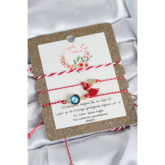 Marteniçka Bileklik 3lü Püsküllü ve Nazarlı Model - Lisinya