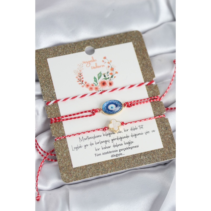 Marteniçka Bileklik 3lü Yonca ve Nazarlı Model - Lisinya