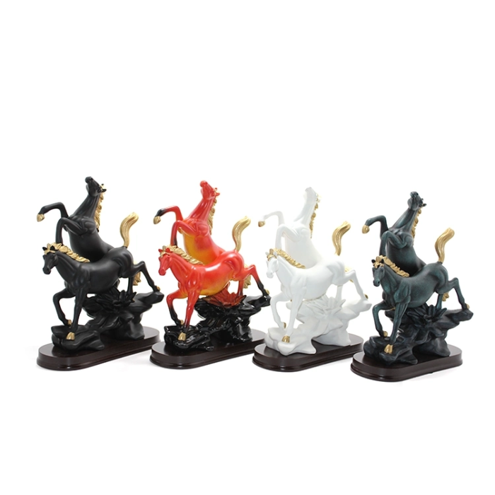 Polyester 2li Şahlanmış At Figürü Alk1626 - Lisinya