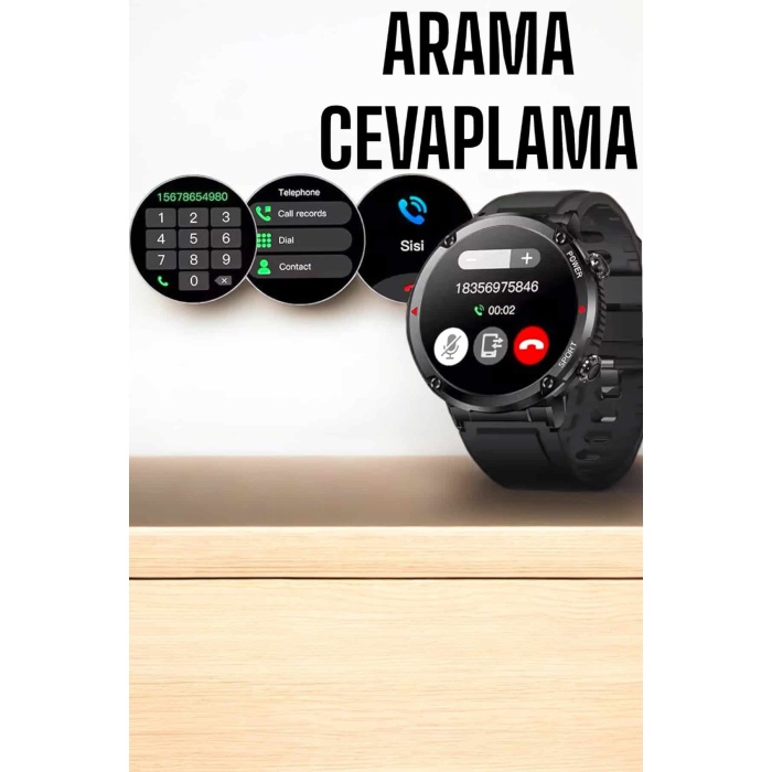 Akıllı Saat Yeni Nesil Bluetooth Bağlantılı Uyku ve Sağlık Takibi NFC ve GPS - Lisinya