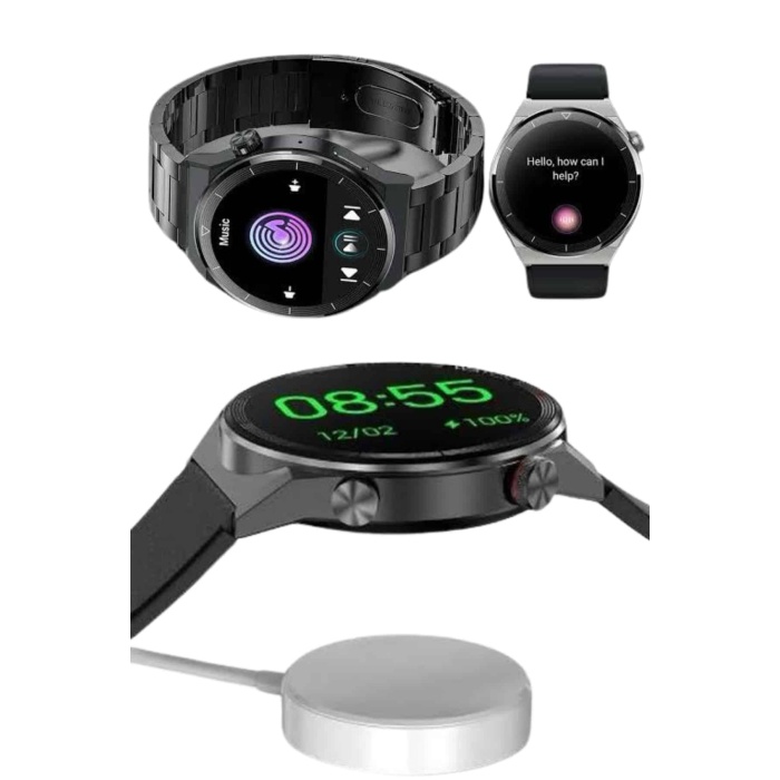 Çoklu Kordon Hediyeli Akıllı Saat Çağrı Cevaplama Müzik Dinleme Dokunmatik Ekran - Lisinya