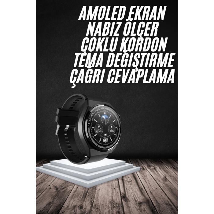 En Çok Tercih Edilen Akıllı Saat Amoled Ekran Nabız Sensörü GPS Uyumlu Adımsayar - Lisinya