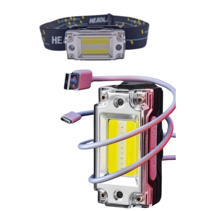 Yüksek Işıklı Şarjlı ve Sensörlü LED Kafa Lambası Kamp Lambası - Lisinya