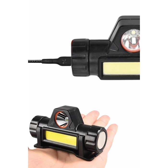 Kafa Lambası Çalışma Işığı Kafa Feneri Şarjlı Mıknatıslı Fenerli - Lisinya