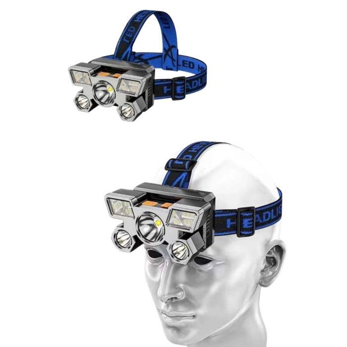 Kafa Lambası 800 Lümen 4 Mod Yüksek Işık Flaşörlü Şarjlı Led Lamba - Lisinya