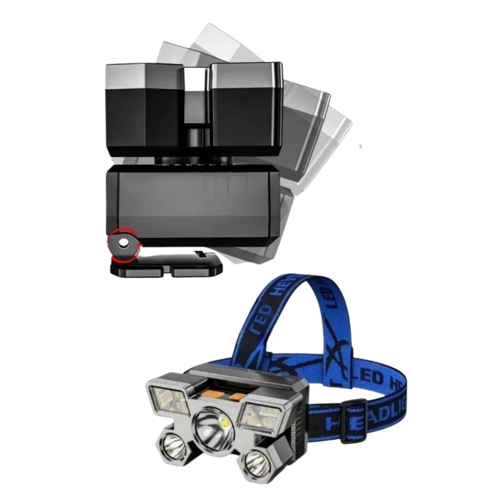 5 LED Far Şarj Edilebilir Güçlü Kafa Lambası Kamp Lambası 4 Modlu (Kopya) - Lisinya