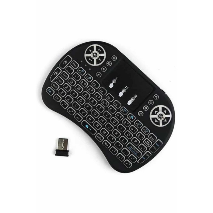 Kablosuz Türkçe Q Klavye RGB Işıklı Televizyon Ps3 Dokunmatik Mouse - Lisinya