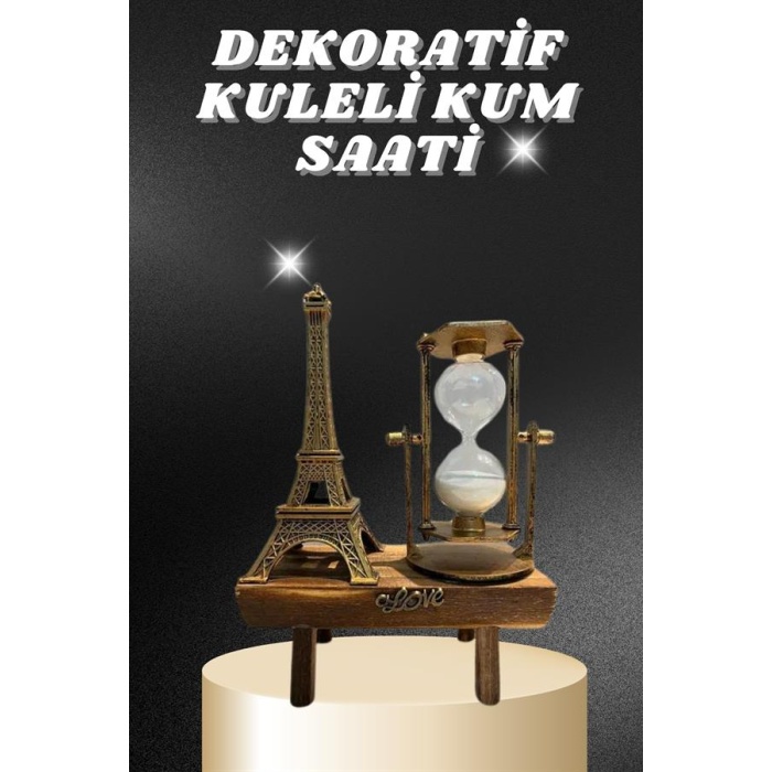 Masa Biblosu Dekoratif Süs Kum Saati Eyfel Kulesi Hediyelik Kum Saati - Lisinya