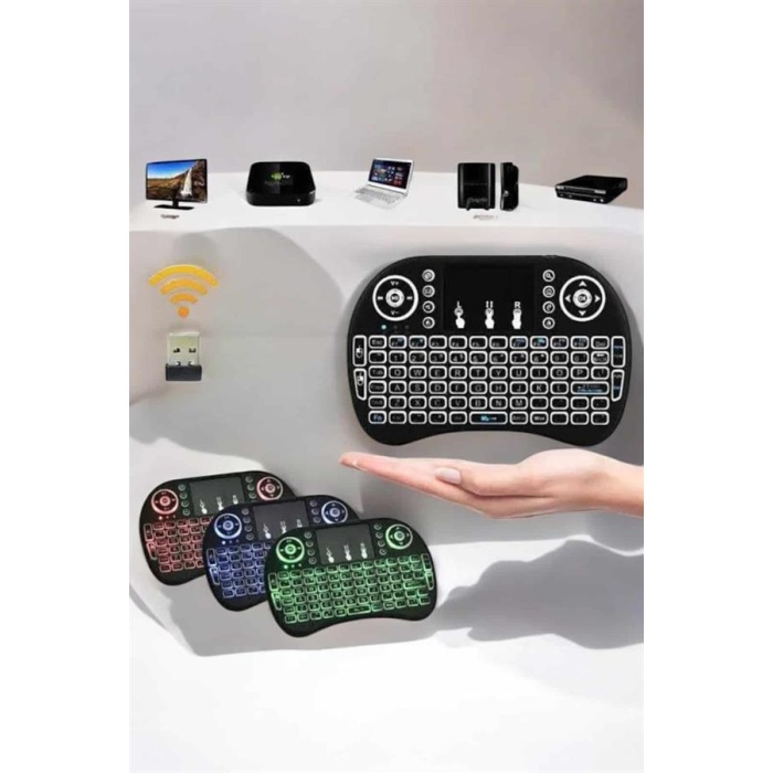 TV Uyumlu Mini Klavye Q Klavye Işıklı Tüm Cihazlara Uyumlu - Lisinya