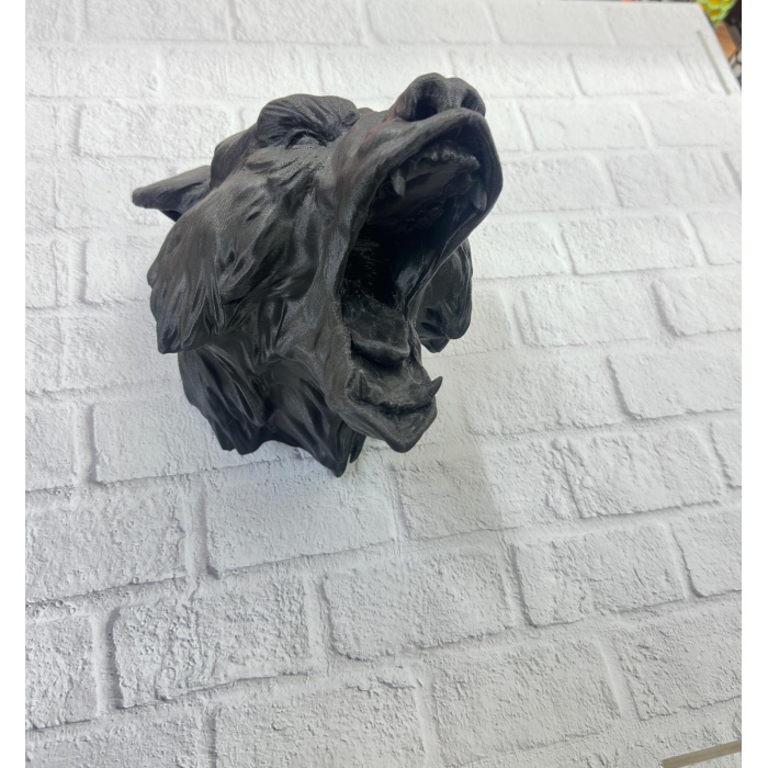 3D Siyah Ayı Başı Duvar Dekoru Modern Asılabilir Heykel 25x19 cm - Lisinya