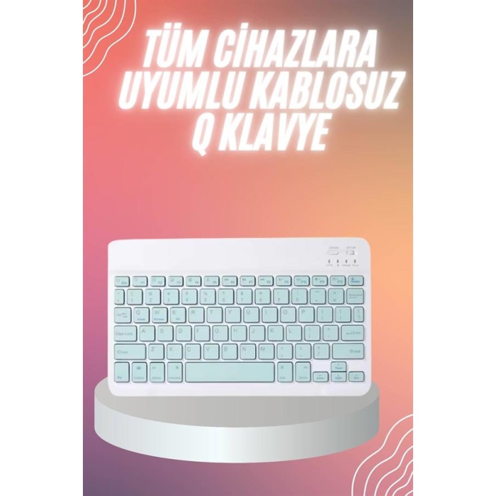 Bluetooh Wıreless Keyboard Siyah Q Klavye İOS Ipad Android Windows Uyumlu - Lisinya