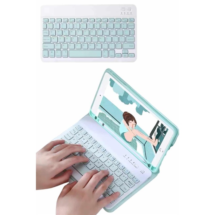 Uyumlu Kablosuz Bluetooth Şarj Edilebilir Mini Q Klavye - Lisinya