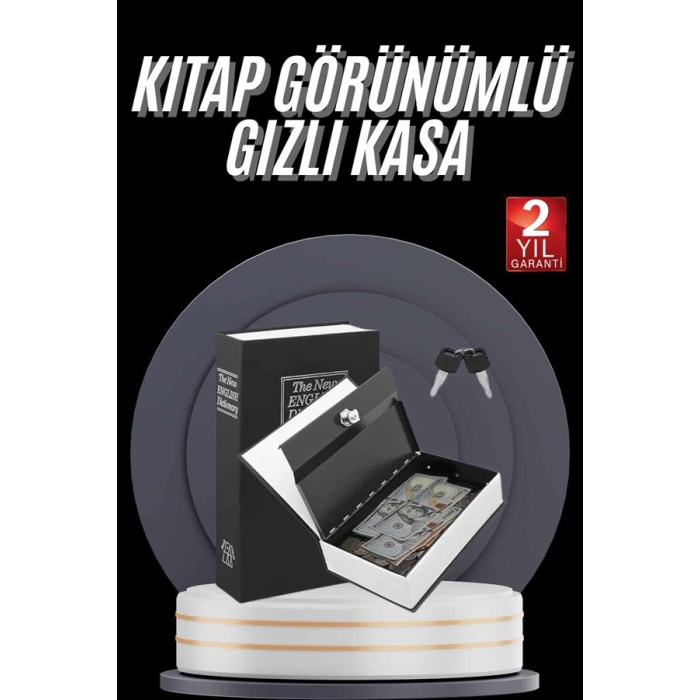 Gizli Kasa Kilitli Sözlük Görünümlü 18cm Gizli Kasa Büyük Boy Anahtarlı - Lisinya