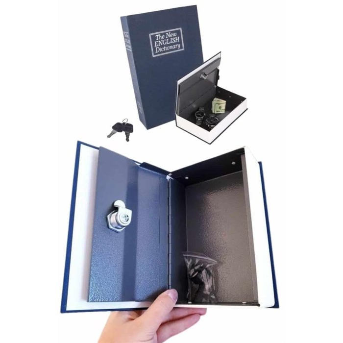 Gizli Kasa Kilitli Sözlük Görünümlü 18cm Gizli Kasa Büyük Boy Anahtarlı - Lisinya