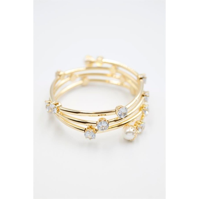 Taşlı Bilezik - Altın