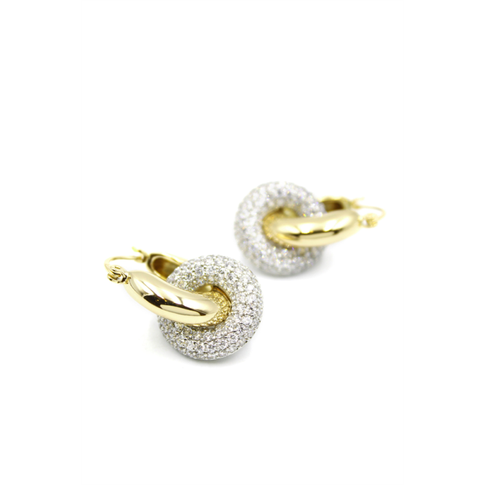 Taşlı Küpe - 14K Altın