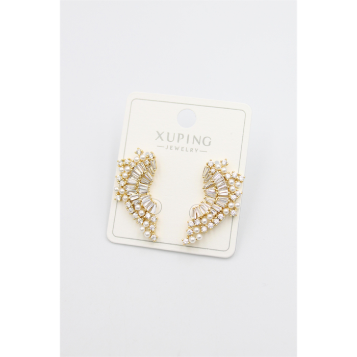 Taşlı Küpe - Altın