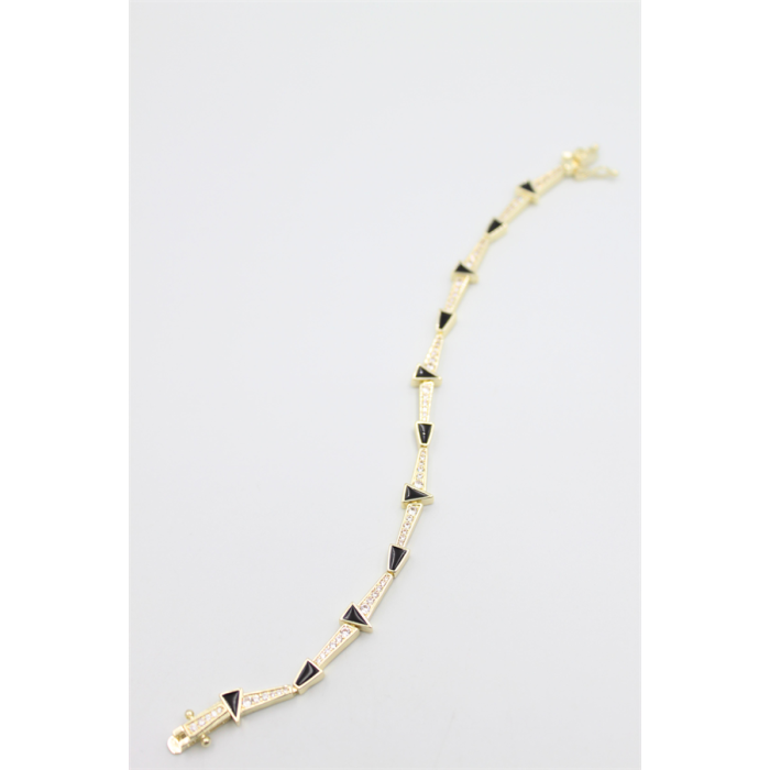 Taşlı Vip Bileklik - Altın