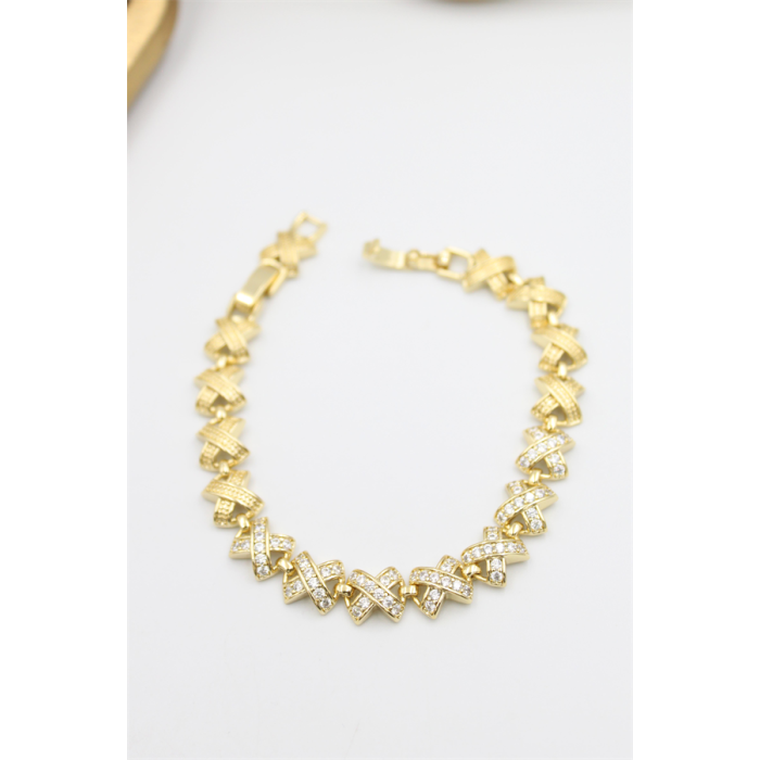 Taşlı Xuping Bileklik - Altın