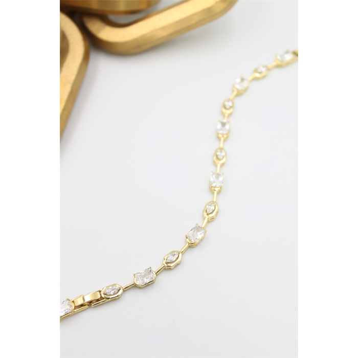 Taşlı Xuping Bileklik - Altın