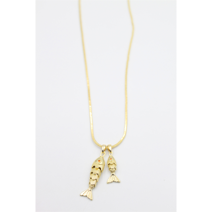 Vip Balık Kolye - Altın