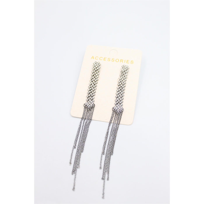 Zincir Sallantılı Küpe - Siyah